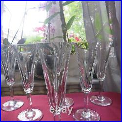 6 flûtes à champagne en cristal de saint louis modèle cerdagne signée lot 2