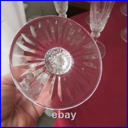 6 flutes a champagne en cristal de saint louis modèle tommy signé H 18,5 cm