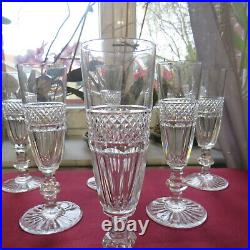 6 flûtes à champagne en cristal de saint louis modele trianon