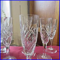6 flûtes à champagne en cristal saint louis modèle chantilly signée 3