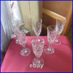 6 flûtes à champagne en cristal saint louis modèle chantilly signée 3