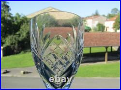 6 grands verres à eau en cristal de saint louis modèle chantilly 18,5 cm signé