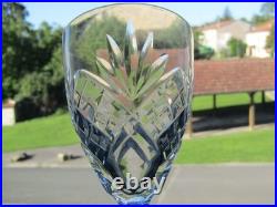 6 grands verres à eau en cristal de saint louis modèle chantilly 18,5 cm signé