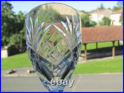 6 grands verres à eau en cristal de saint louis modèle chantilly 18,5 cm signé