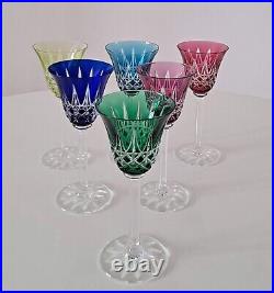 6 grands verres cristal Saint Louis couleur modèle Tarn