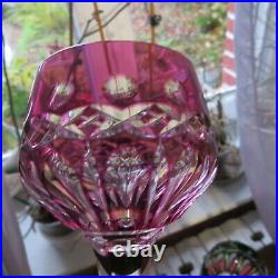 6 verre roemer de couleur en cristal doublé de saint louis H 20,5 cm taille 754