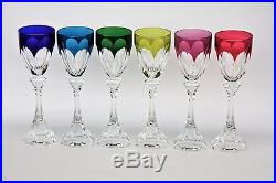6 verres Roemer en cristal de couleur Saint Louis Chambord