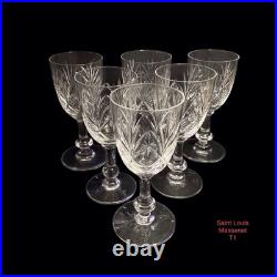 6 verres à Apéritif en Cristal de Saint Louis modèle Massenet H 12 Cm signés