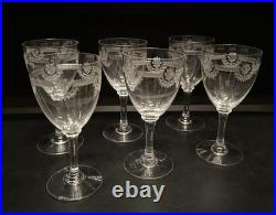 6 verres à Vin en Cristal de Saint Louis modèle MANON H 13 Cm Anciens 1930 6 verres à Vin en Cristal de Saint Louis modèle MANON H 13 Cm Anciens 1930