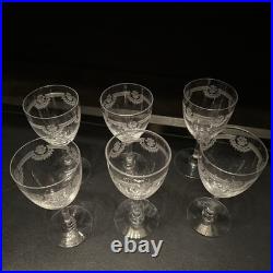 6 verres à Vin en Cristal de Saint Louis modèle MANON H 13 Cm Anciens 1930 6 verres à Vin en Cristal de Saint Louis modèle MANON H 13 Cm Anciens 1930