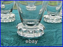 6 verres a apéritif en cristal de saint louis signé H 7,9 cm modèle diamant