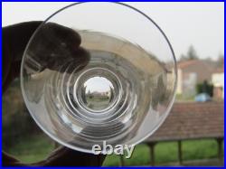 6 verres a apéritif en cristal de saint louis signé H 7,9 cm modèle diamant