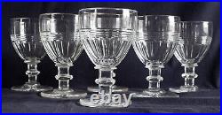 6 verres à eau 1840 cristal de St Louis variante modèle Trianon XIXe 12,8cm