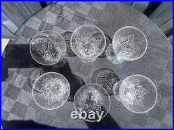 6 verres à eau cristal Saint Louis Astrid Art Déco