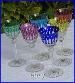 6 verres à eau cristal de couleur Saint Louis modèle Tommy (prix pour 6 verres)