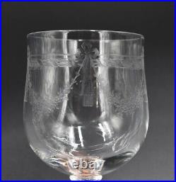 6 verres à eau en cristal de Saint Louis gravure similaire au service ROTY