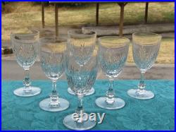 6 verres à eau en cristal de saint louis modèle Massenet lot B