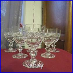 6 verres a eau en cristal de saint louis modèle trianon H 13,9 signés