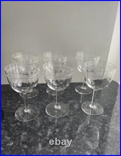 6 verres à eau en cristal grave baccarat ou st louis