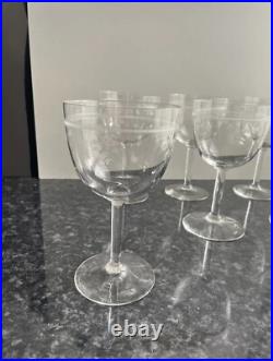 6 verres à eau en cristal grave baccarat ou st louis
