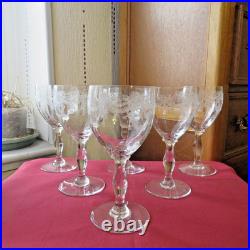 6 verres a eau en cristal saint louis modèle bartholdi gravé H 17 cm