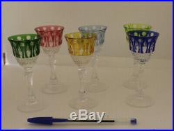 6 verres à liqueur en cristal de couleur SAINT°-LOUIS BACCARAT