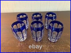 6 verres à liqueur en cristal overlay de Saint Louis ou Nancy (prix à la pièce)