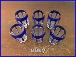 6 verres à liqueur en cristal overlay de Saint Louis ou Nancy (prix à la pièce)