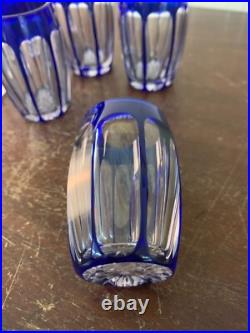 6 verres à liqueur en cristal overlay de Saint Louis ou Nancy (prix à la pièce)