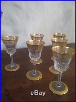 6 verres a pied cristal Saint Louis Thistle