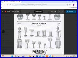 6 verres a porto en cristal de saint louis modèle joseph H 14 cm
