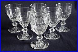 6 verres à vin 1840 cristal de St Louis variante modèle Trianon XIXe 11,1cm