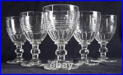 6 verres à vin 1840 cristal de St Louis variante modèle Trianon XIXe 11,1cm