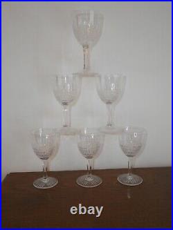 6 verres à vin Saint ST Louis en cristal taillé modèle Rolande 13,5 cm