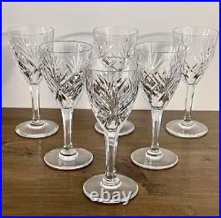 6 verres à vin blanc Saint-Louis signés Chantilly cristal 14 cm