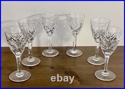 6 verres à vin blanc Saint-Louis signés Chantilly cristal 14 cm