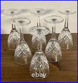 6 verres à vin blanc Saint-Louis signés Chantilly cristal 14 cm