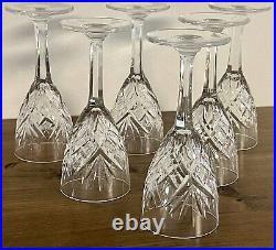 6 verres à vin blanc Saint-Louis signés Chantilly cristal 14 cm