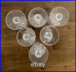 6 verres à vin blanc Saint-Louis signés Chantilly cristal 14 cm