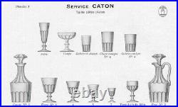 6 verres à vin blanc en cristal de Baccarat Saint-Louis modèle Caton XIXe