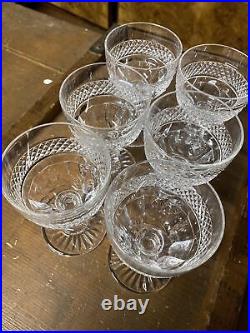 6 verres à vin blanc modèle Trianon en cristal de Saint Louis 10,8cm