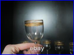 6 verres à vin blanc porto cristal or doré Saint ST Louis modèles Roty 11,5 cm
