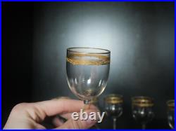 6 verres à vin blanc porto cristal or doré Saint ST Louis modèles Roty 11,5 cm