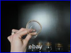 6 verres à vin blanc porto cristal or doré Saint ST Louis modèles Roty 11,5 cm