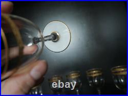 6 verres à vin blanc porto cristal or doré Saint ST Louis modèles Roty 11,5 cm