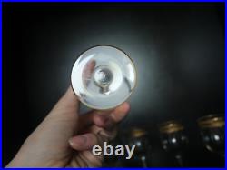 6 verres à vin blanc porto cristal or doré Saint ST Louis modèles Roty 11,5 cm