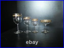 6 verres à vin blanc porto cristal or doré Saint ST Louis modèles Roty 11,5 cm