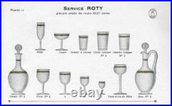 6 verres à vin blanc porto cristal or doré Saint ST Louis modèles Roty 11,5 cm