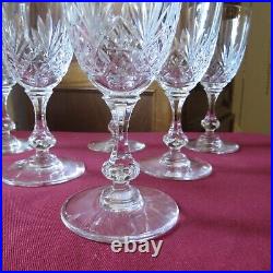 6 verres a vin cristal de saint louis signé modèle Massenet taillé h 13 cm A