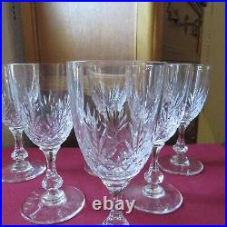 6 verres a vin cristal de saint louis signé modèle Massenet taillé h 13 cm A